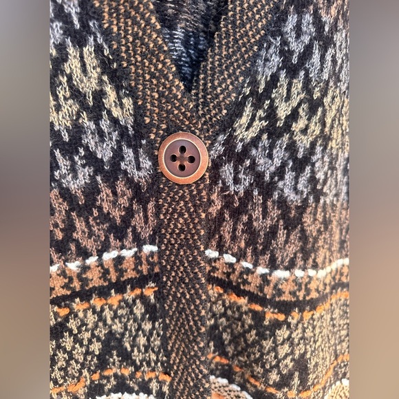 Coldwater Creek Aztec Print Knit Cardigan Size XL 18 Cottagecore Indie - Picture 3 of 7
